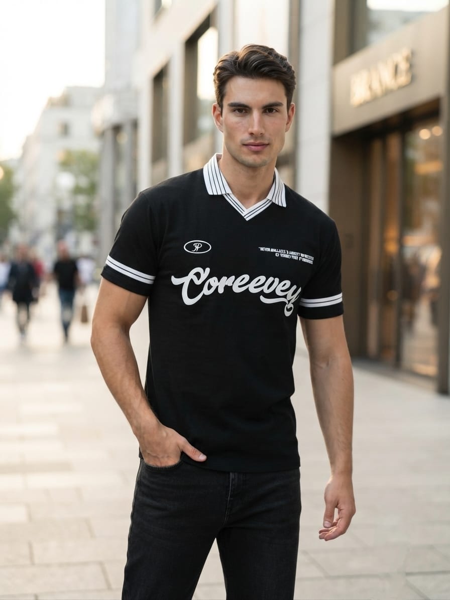 Retro Racing Graphic Polo T-Shirt