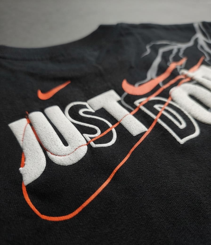 Black “Just Do It” Lightning Graphic Printed T-Shirt
