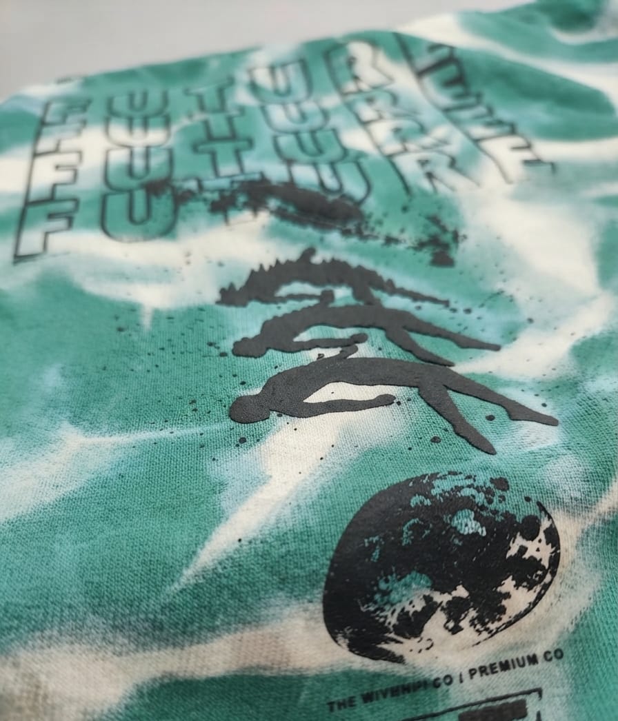 Mint Green Tie-Dye Oversized Graphic T-Shirt