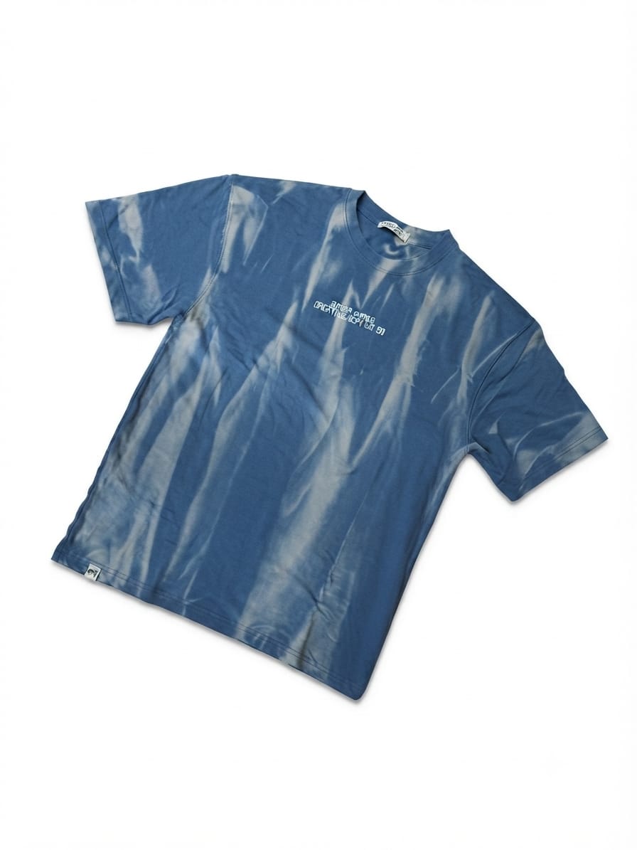 Blue Cloud Wash Graphic T-Shirt
