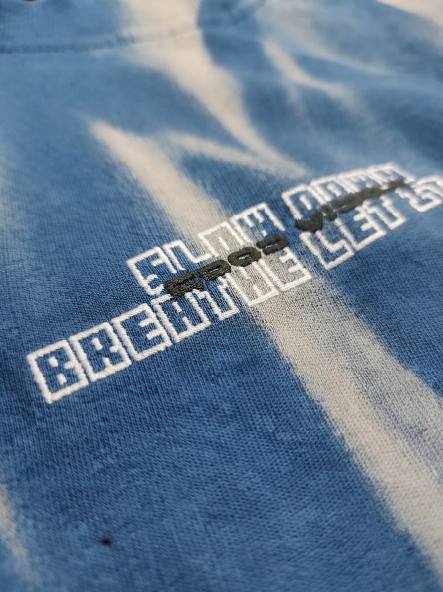 Blue Cloud Wash Graphic T-Shirt